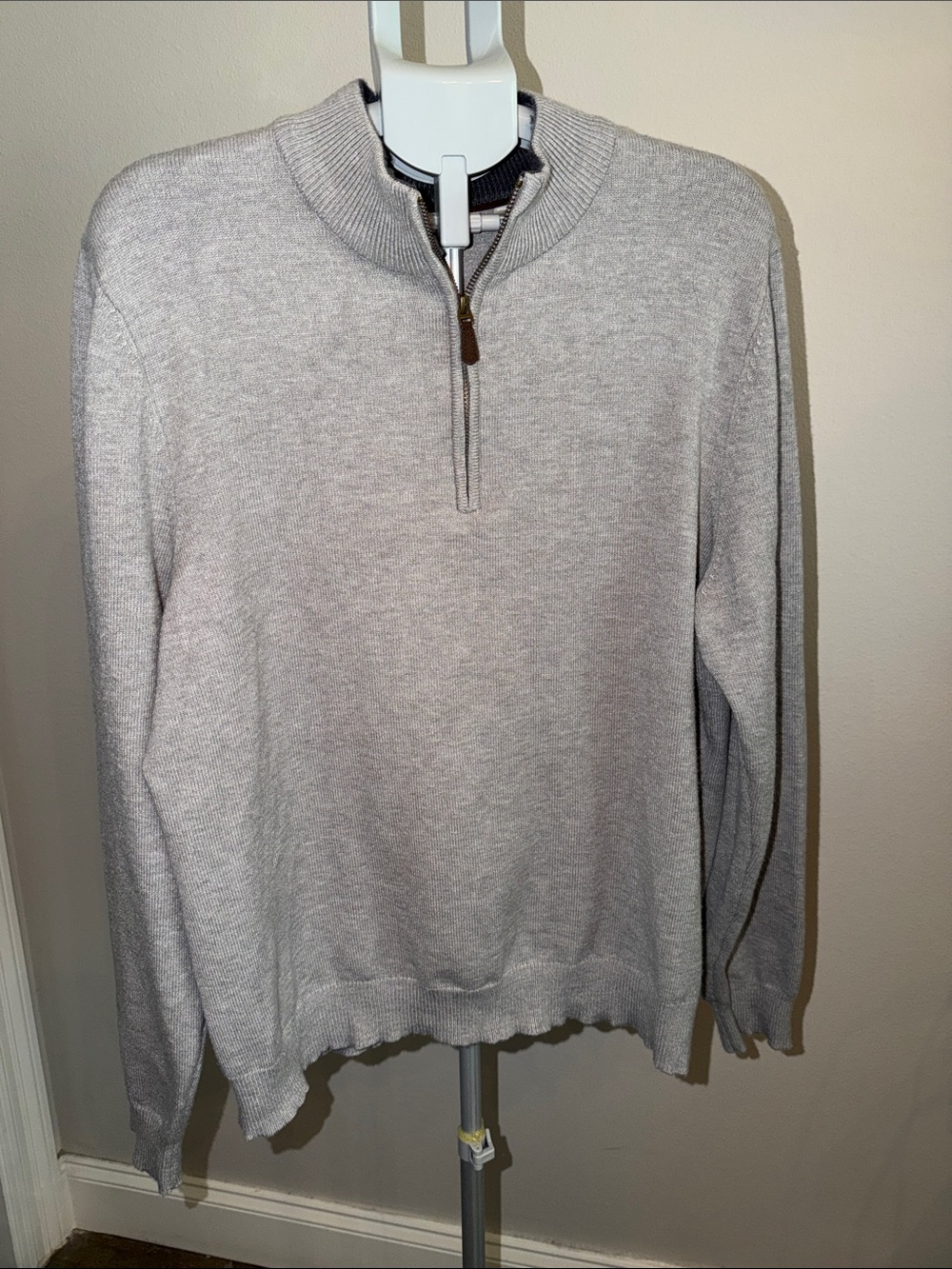 Elie Tahari Men's Half-Zip Sweater - Light Gray